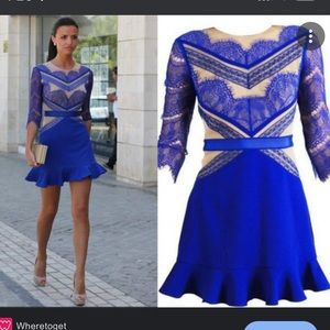 Three Floor shades of blue dress size M - 8